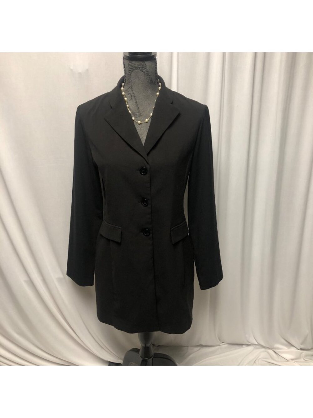 Danny and Nicole Jacket Womens Size 8 Black Longer Style Blazer Office Evening